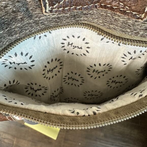 Myra Backpack Canvas weave Hair on Hide boho Western Leather - perfect ! main image 13